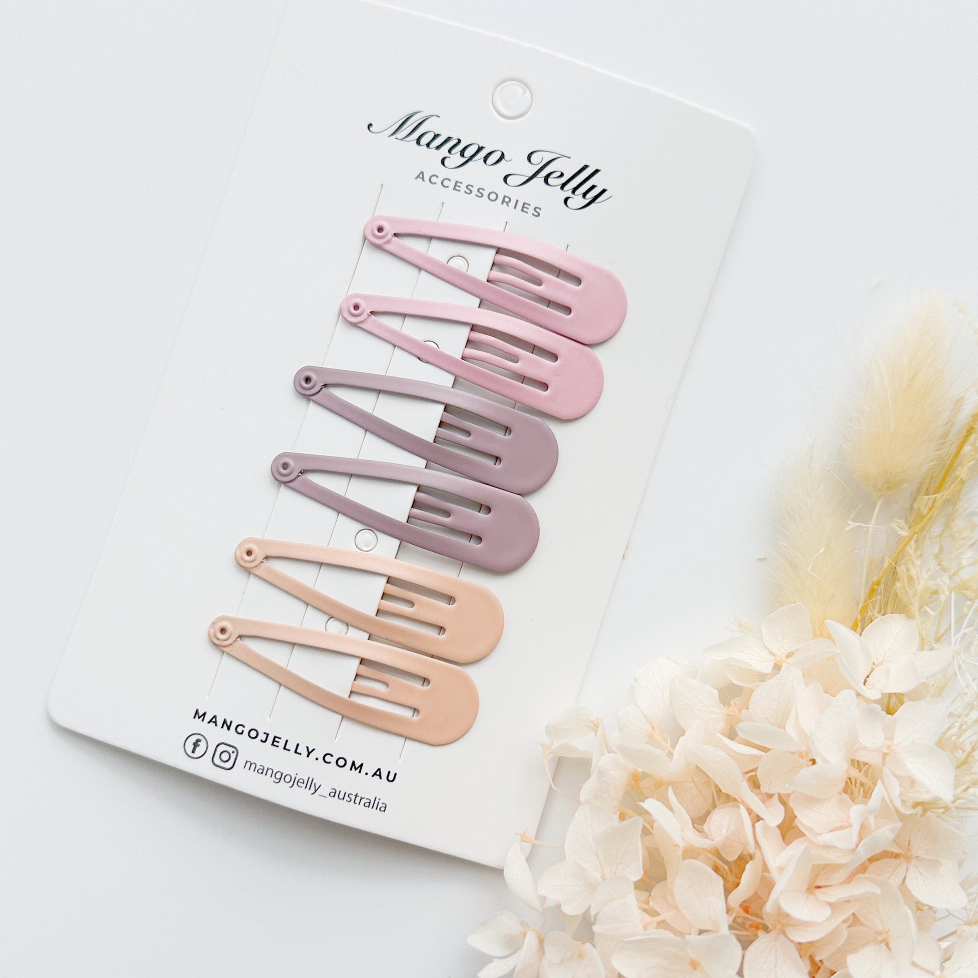 Essential Snap Hair clips - Dusty Pink - 12 Pieces Kemu |Fashion Home Kitchen Beauty