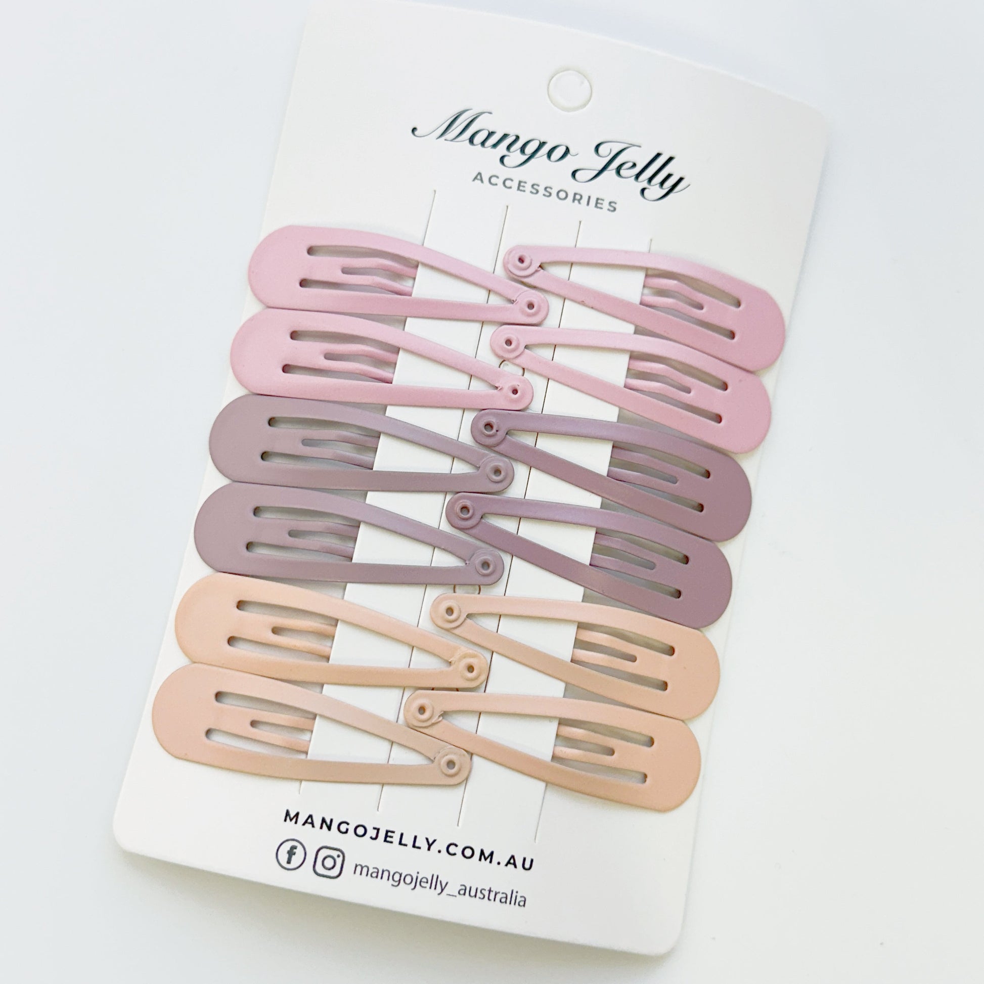 Essential Snap Hair clips - Dusty Pink - 12 Pieces Kemu |Fashion Home Kitchen Beauty
