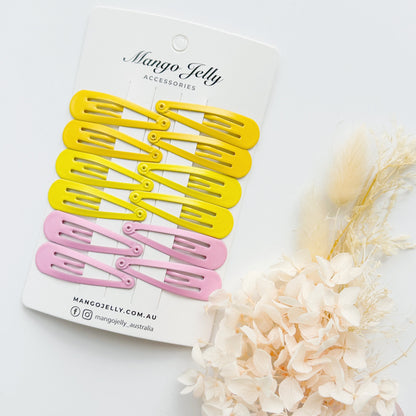 Essential Snap Hair clips - Lemon - 12 Pieces Kemu |Fashion Home Kitchen Beauty