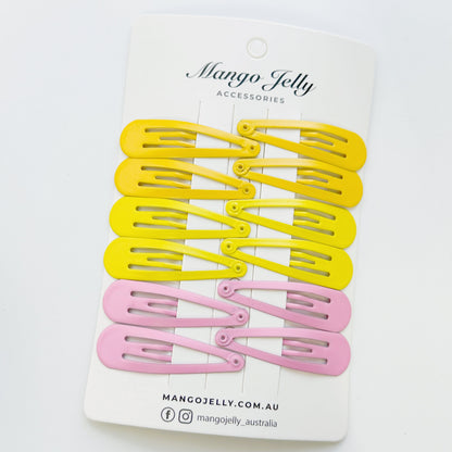 Essential Snap Hair clips - Lemon - 12 Pieces Kemu |Fashion Home Kitchen Beauty