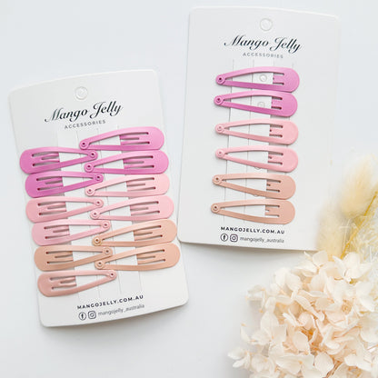 Essential Snap Hair clips - Pink - 12 Pieces Kemu |Fashion Home Kitchen Beauty