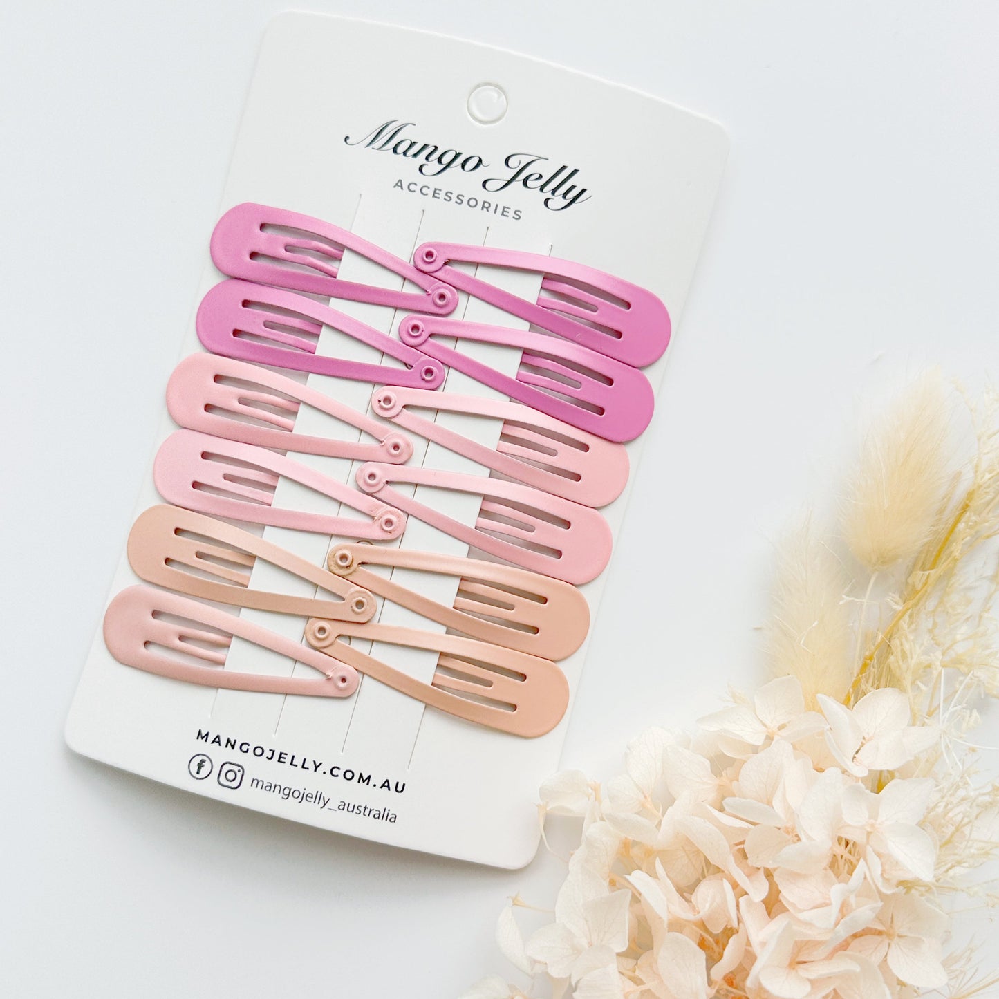 Essential Snap Hair clips - Pink - 12 Pieces Kemu |Fashion Home Kitchen Beauty