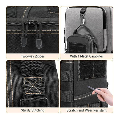 Tactical Tool Pouch Organizer - Heavy Duty Oxford Cloth - Compact MOLLE Utility Bag with Adjustable Shoulder Strap for EDC Small Hand Tools and Outdoor Gear - 12 Inch Black Kemu |Fashion Home Kitchen Beauty