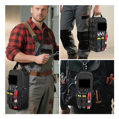 Tactical Tool Pouch Organizer - Heavy Duty Oxford Cloth - Compact MOLLE Utility Bag with Adjustable Shoulder Strap for EDC Small Hand Tools and Outdoor Gear - 12 Inch Black Kemu |Fashion Home Kitchen Beauty
