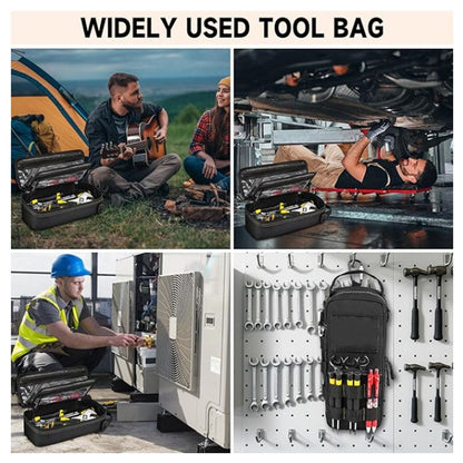 Tactical Tool Pouch Organizer - Heavy Duty Oxford Cloth - Compact MOLLE Utility Bag with Adjustable Shoulder Strap for EDC Small Hand Tools and Outdoor Gear - 12 Inch Black Kemu |Fashion Home Kitchen Beauty