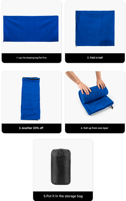 Dark Blue Versatile Double-Sided Fleece Bag Liner - Lightweight & Portable Travel Blanket for Camping & Outdoors Kemu |Fashion Home Kitchen Beauty