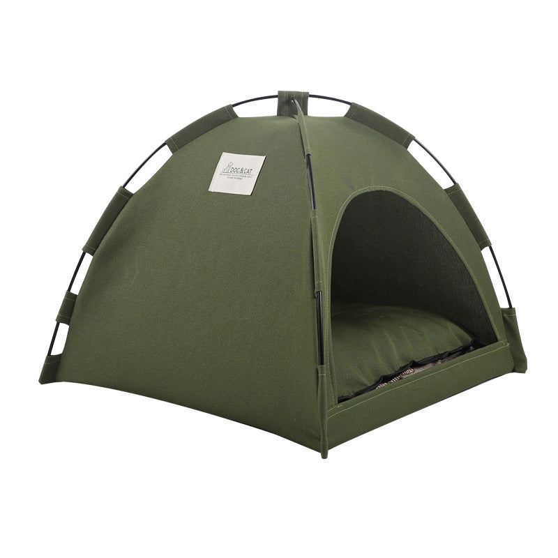 Green Premium Portable Pet Tent Bed with Cooling Mat - Breathable Foldable Outdoor Indoor Cat Dog House Shelter for Summer(Size: S) Kemu |Fashion Home Kitchen Beauty