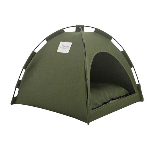 Green Premium Portable Pet Tent Bed with Cooling Mat - Breathable Foldable Outdoor Indoor Cat Dog House Shelter for Summer(Size: S) Kemu |Fashion Home Kitchen Beauty