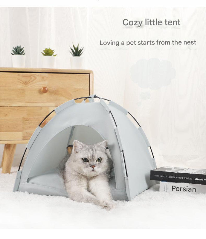 Green Premium Portable Pet Tent Bed with Cooling Mat - Breathable Foldable Outdoor Indoor Cat Dog House Shelter for Summer(Size: S) Kemu |Fashion Home Kitchen Beauty