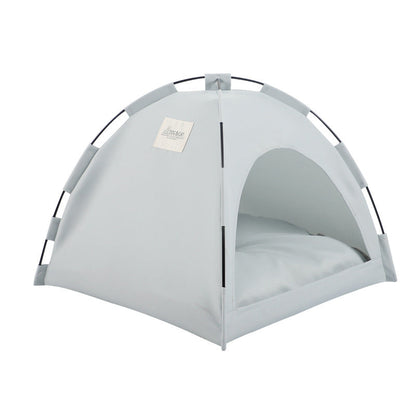 Grey Premium Portable Pet Tent Bed with Cooling Mat - Breathable Foldable Outdoor Indoor Cat Dog House Shelter for Summer(Size: S) Kemu |Fashion Home Kitchen Beauty