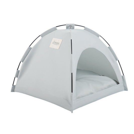 Grey Premium Portable Pet Tent Bed with Cooling Mat - Breathable Foldable Outdoor Indoor Cat Dog House Shelter for Summer(Size: S) Kemu |Fashion Home Kitchen Beauty