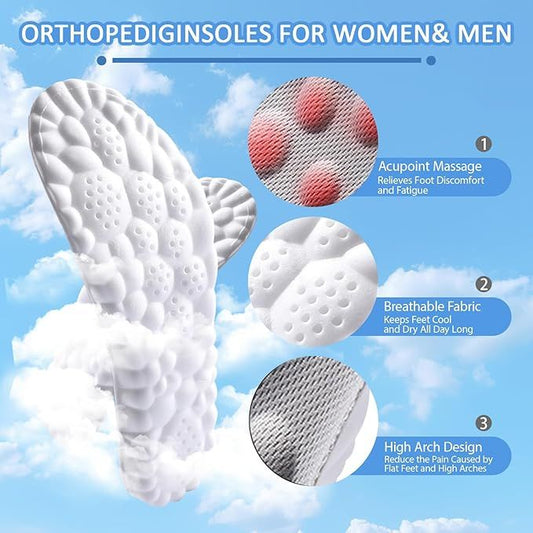 3 Pairs Black 4D Cloud Insoles for Men and Women Insoles Super Soft Anti-Fatigue, Shock Absorption, Relieve Foot Pain  (AU 4–5 ) Kemu |Fashion Home Kitchen Beauty