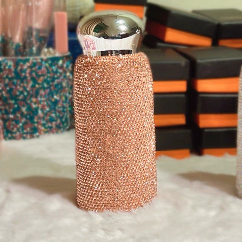 Champagne Handmade Luxury Diamond Insulated Water Bottle – Bling Rhinestone 304 Stainless Steel Pocket Mug (260ml) Kemu |Fashion Home Kitchen Beauty