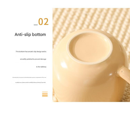 Yellow Premium Macaron Ceramic Coffee Mug Set - 500ml Large Capacity Belly Cup with Underglaze Finish, Minimalist Nordic Style Porcelain Mug for Coffee, Tea, Milk and Oatmeal Kemu |Fashion Home Kitchen Beauty