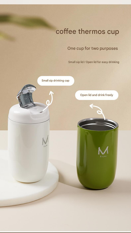 Black Gift Box Set Premium 316 Stainless Steel Coffee Tumbler - 350ml Vacuum Insulated Travel Mug with Sip Lid, Leak-Proof Egg Shape Design, Hot & Cold Beverage Cup for Office Commute Outdoor Gift Kemu |Fashion Home Kitchen Beauty