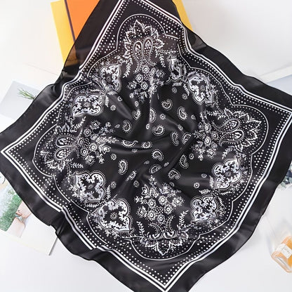 Bohemian Yellow Women's 70cm Square Scarf - Bohemian Paisley & Vintage Print Collection - Lightweight Satin Feel, Versatile Neck Tie, Head Wrap, Bag Accent, Everyday Elegance, Gift Ready Kemu |Fashion Home Kitchen Beauty