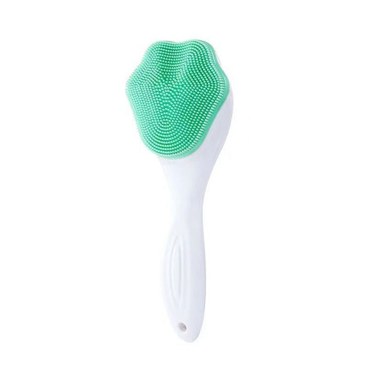 Green Silicone Cat Paw Face Brush - Long Handle Manual Facial Cleanser for Deep Pore Cleaning, Exfoliating & Massaging - Soft Bristles for Blackhead Removal, Gentle on Skin, Travel Friendly Kemu |Fashion Home Kitchen Beauty