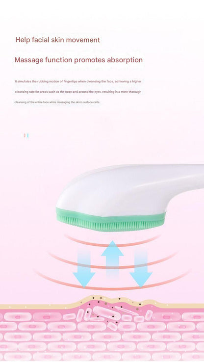Green Silicone Cat Paw Face Brush - Long Handle Manual Facial Cleanser for Deep Pore Cleaning, Exfoliating & Massaging - Soft Bristles for Blackhead Removal, Gentle on Skin, Travel Friendly