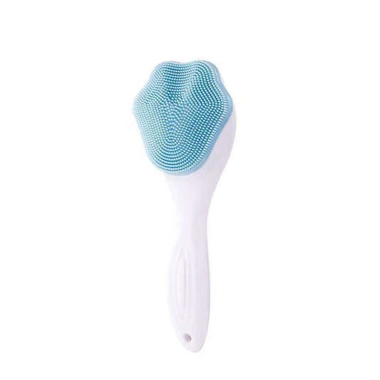 Blue Silicone Cat Paw Face Brush - Long Handle Manual Facial Cleanser for Deep Pore Cleaning, Exfoliating & Massaging - Soft Bristles for Blackhead Removal, Gentle on Skin, Travel Friendly Kemu |Fashion Home Kitchen Beauty