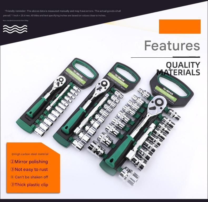 Green 14-Piece 1/4-Inch Drive 24-Tooth Ratchet & Socket Set — High-Carbon Steel, Mirror-Polished Socket Wrench Tool Kit — Automotive Repair Tool Set with Quick-Release Ratchet — Ideal for Car Maintenance, Mechanical Repairs, and DIY Projects Kemu |Fashion Home Kitchen Beauty