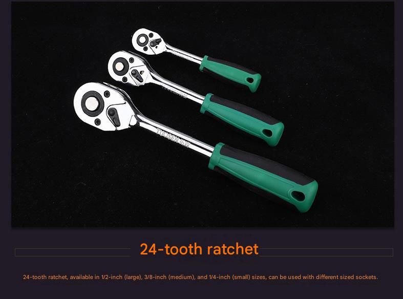 Green 14-Piece 1/4-Inch Drive 24-Tooth Ratchet & Socket Set — High-Carbon Steel, Mirror-Polished Socket Wrench Tool Kit — Automotive Repair Tool Set with Quick-Release Ratchet — Ideal for Car Maintenance, Mechanical Repairs, and DIY Projects Kemu |Fashion Home Kitchen Beauty