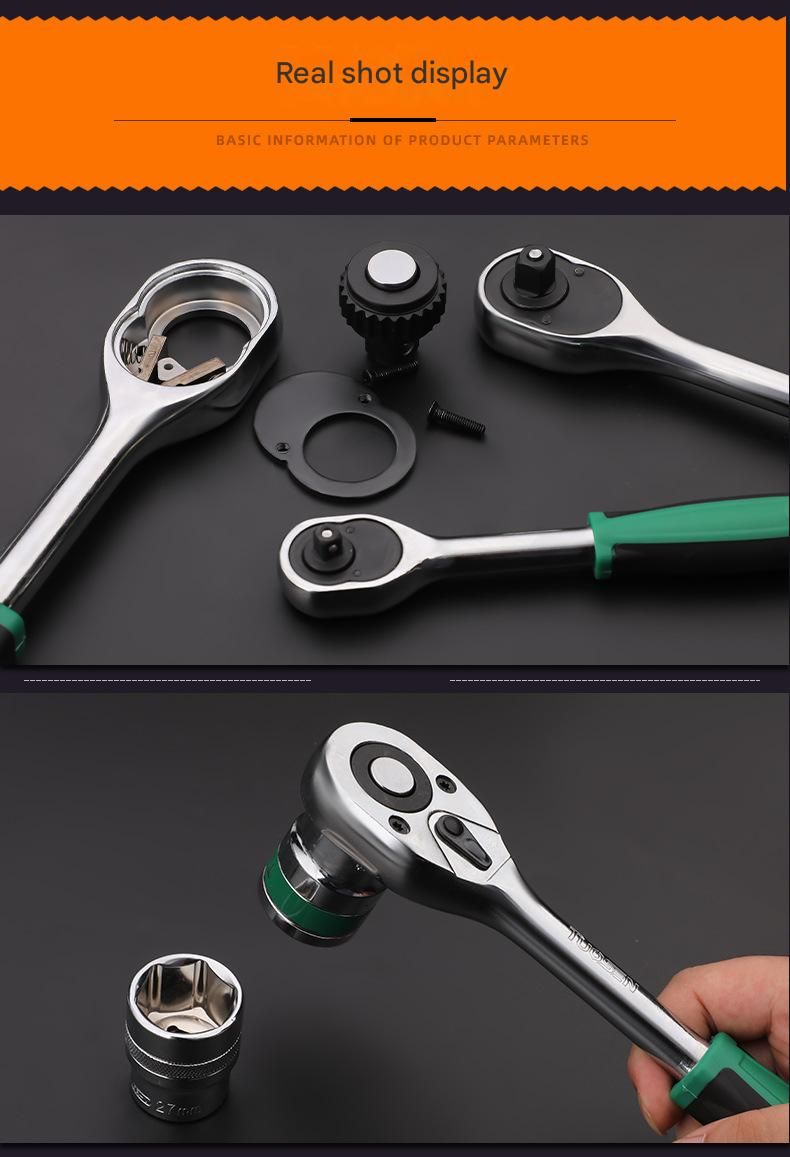 Green 14-Piece 1/4-Inch Drive 24-Tooth Ratchet & Socket Set — High-Carbon Steel, Mirror-Polished Socket Wrench Tool Kit — Automotive Repair Tool Set with Quick-Release Ratchet — Ideal for Car Maintenance, Mechanical Repairs, and DIY Projects Kemu |Fashion Home Kitchen Beauty