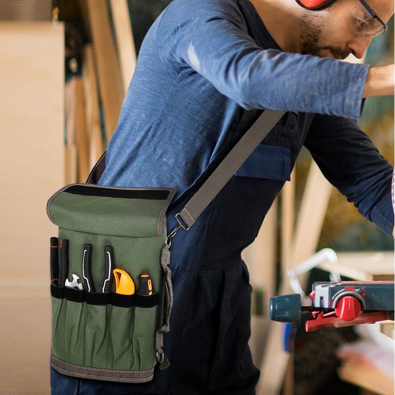 Black Multi-Purpose 600D Oxford Cloth Roll-Up Tool Organizer Bag – Heavy-Duty Waterproof & Anti-Scratch Organizer for Electricians, Mechanics & Automotive Use-Duty Oxford Fabric - Multi-Pocket Storage for Electricians, Mechanics & DIY Enthusiasts Kemu |Fashion Home Kitchen Beauty