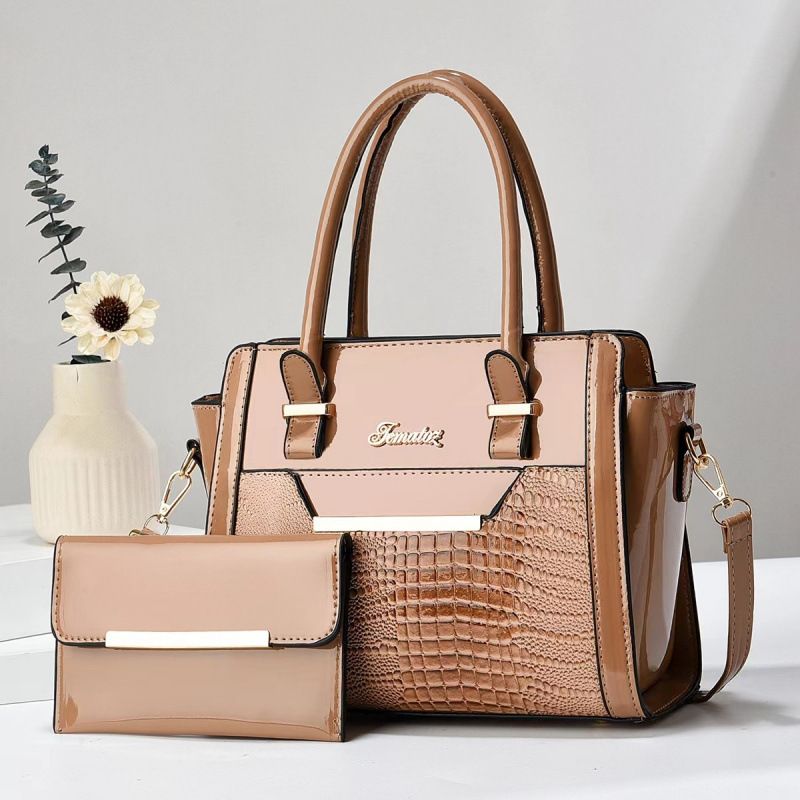 Khaki Women's Handbag Set - Large Capacity 2 Piece Shoulder Bag with Matching Wallet Kemu |Fashion Home Kitchen Beauty