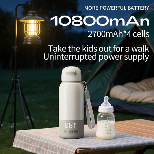 White Portable Constant Temperature Electric Water Cup 450ml 100W Rechargeable Baby Formula Maker with 316 Stainless Steel Kemu |Fashion Home Kitchen Beauty