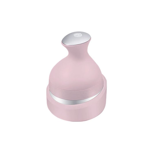 Pink Wireless Electric Scalp Massager with 28 Soft Silicone Massage Claws Storage Base - Rechargeable Hand-Simulated 4D Deep Kneading Head Massage Device for Humans and Pets