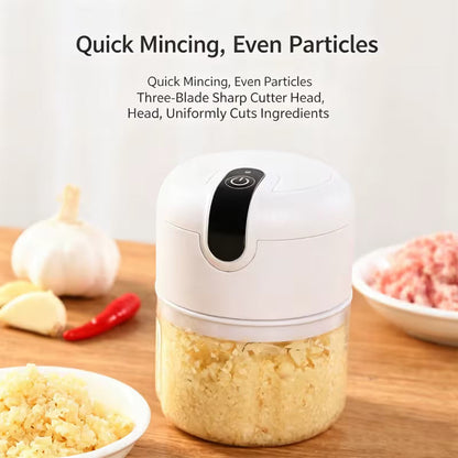 White 250ML Electric Mini Food Processor & Garlic Chopper with 3 Stainless Steel Blades & USB Charging – Portable Smasher & Meat Grinder for Vegetable,Chili,Fruits,Ginger and Baby Food,Seasoning Kemu |Fashion Home Kitchen Beauty