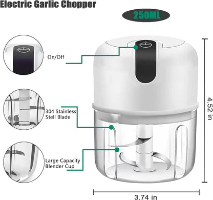 Pink 250ML Electric Mini Food Processor & Garlic Chopper with 3 Stainless Steel Blades & USB Charging – Portable Smasher & Meat Grinder for Vegetable,Chili,Fruits,Ginger and Baby Food,Seasoning Kemu |Fashion Home Kitchen Beauty