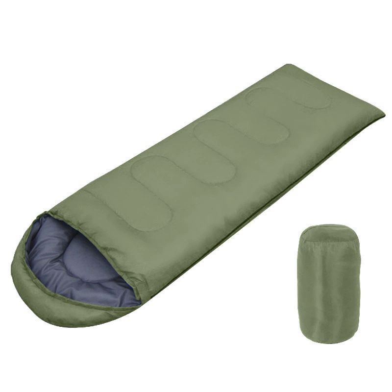 210 x 75cm Dark Green Portable Envelope Camping Sleeping Bag 1.3kg Thickened Warm Sleeping Bag with Carry Bag, Convertible Blanket Design & 4 Seasons Cold Weather or Warm for Hiking Travel Indoor Outdoor Use Kemu |Fashion Home Kitchen Beauty