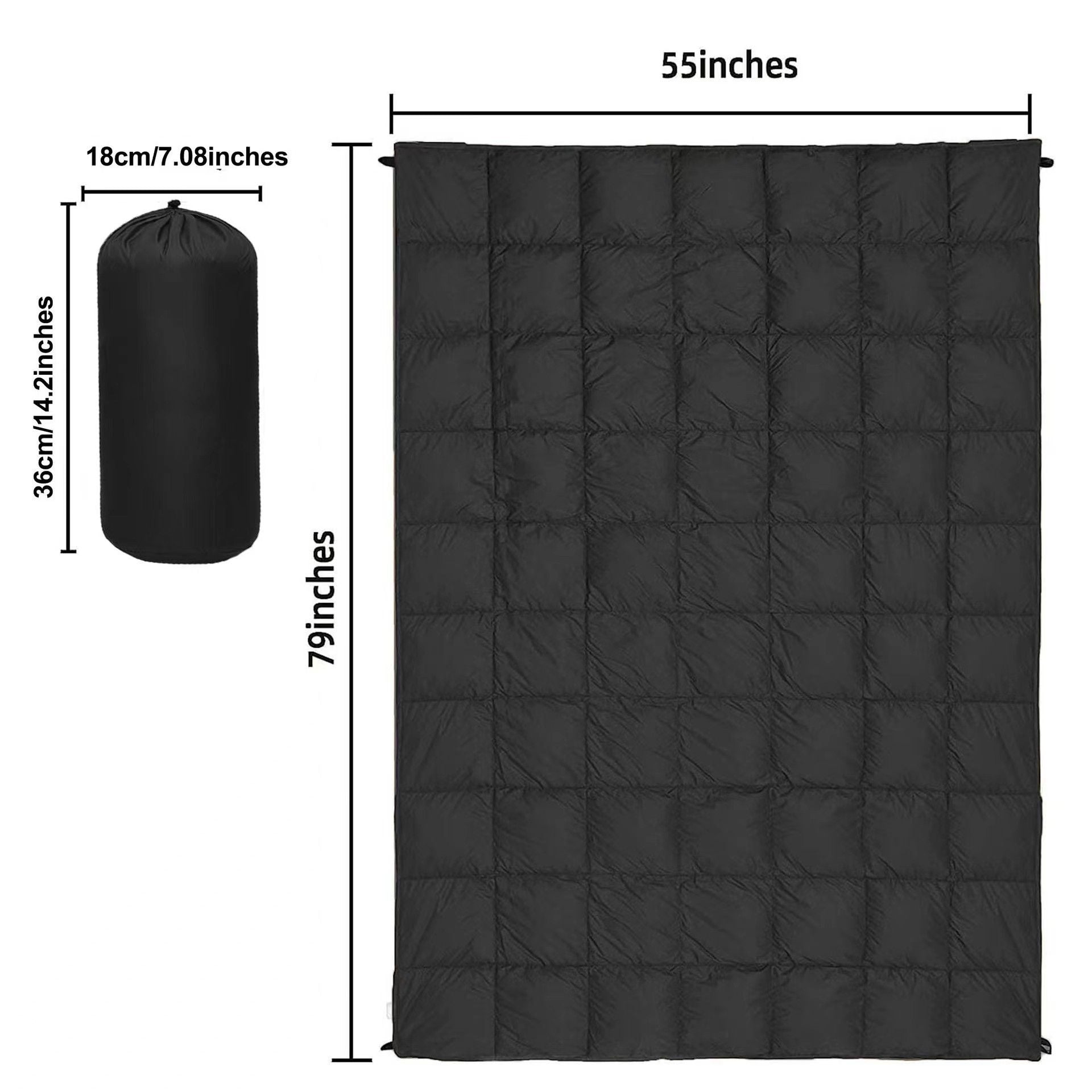 200x140cm Blue Large Outdoor Camping Down Cotton Wearable Warmth Blanket, Quilted Poncho Shawl Throw with Storage Bag, Lightweight Warm Camping Quilt for Camping Travel Home Use Kemu |Fashion Home Kitchen Beauty