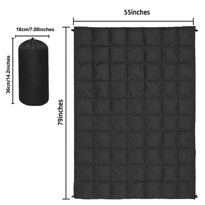 200x140cm Blue Large Outdoor Camping Down Cotton Wearable Warmth Blanket, Quilted Poncho Shawl Throw with Storage Bag, Lightweight Warm Camping Quilt for Camping Travel Home Use Kemu |Fashion Home Kitchen Beauty