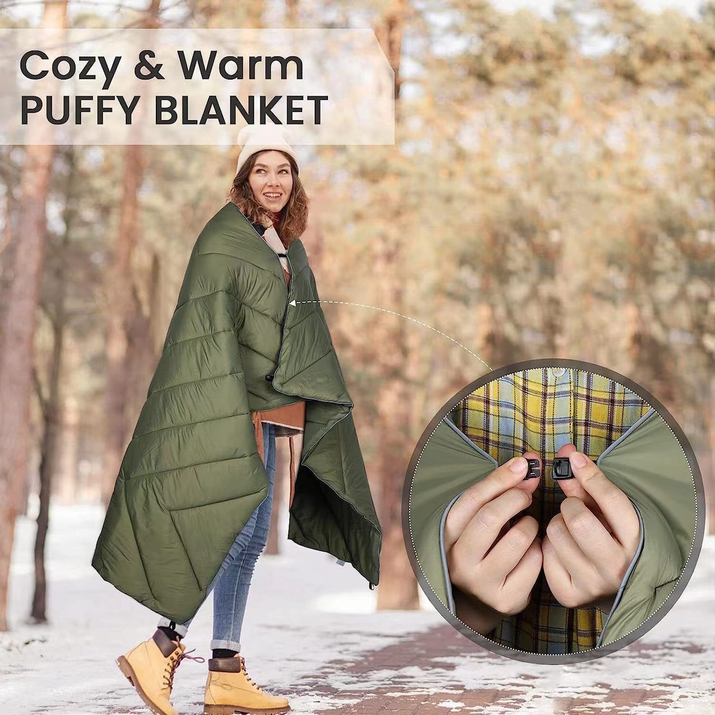 200x140cm Black Large Outdoor Camping Down Cotton Wearable Warmth Blanket, Quilted Poncho Shawl Throw with Storage Bag, Lightweight Warm Camping Quilt for Camping Travel Home Use Kemu |Fashion Home Kitchen Beauty