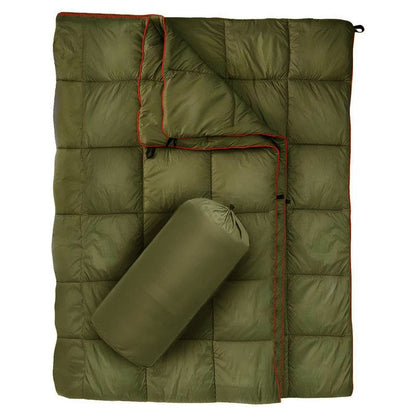 200x140cm Green Large Outdoor Camping Down Cotton Wearable Warmth Blanket, Quilted Poncho Shawl Throw with Storage Bag, Lightweight Warm Camping Quilt for Camping Travel Home Use Kemu |Fashion Home Kitchen Beauty
