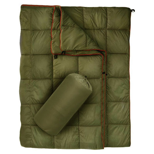200x140cm Green Large Outdoor Camping Down Cotton Wearable Warmth Blanket, Quilted Poncho Shawl Throw with Storage Bag, Lightweight Warm Camping Quilt for Camping Travel Home Use Kemu |Fashion Home Kitchen Beauty