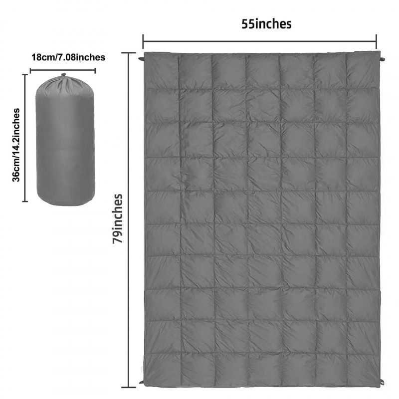 200x140cm Grey Large Outdoor Camping Down Cotton Wearable Warmth Blanket, Quilted Poncho Shawl Throw with Storage Bag, Lightweight Warm Camping Quilt for Camping Travel Home Use Kemu |Fashion Home Kitchen Beauty