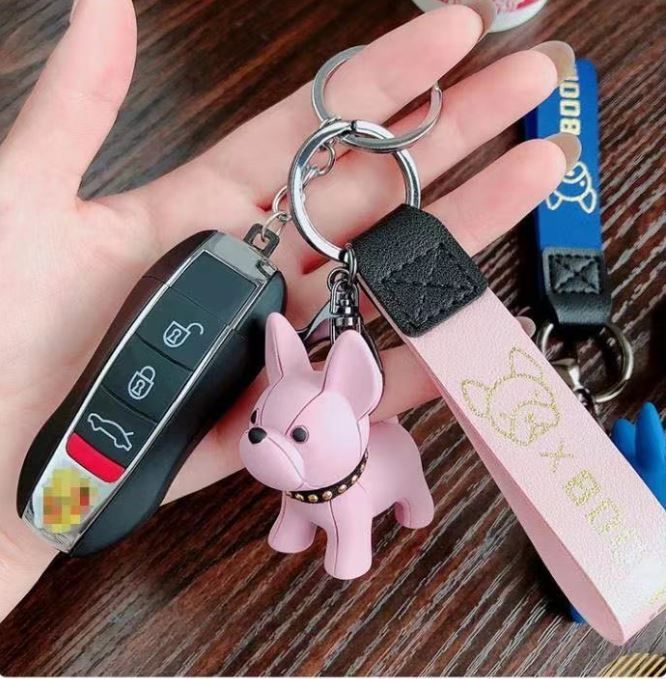 Black Cute Resin French Bulldog Keychain Pendant for Backpacks and Keys – Trendy Frenchie Dog Bag Hanging Ornament, Stylish Accessory Solution for Local Trendsetters