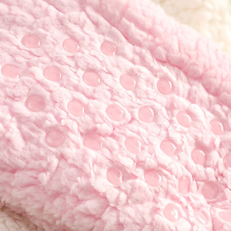Pink Winter Women’s Cute Bear Plush Knee High Slipper Socks – Warm Fleece Floor Socks and Sleeping Socks with Non-Slip Grips, One Size for EU 35-40