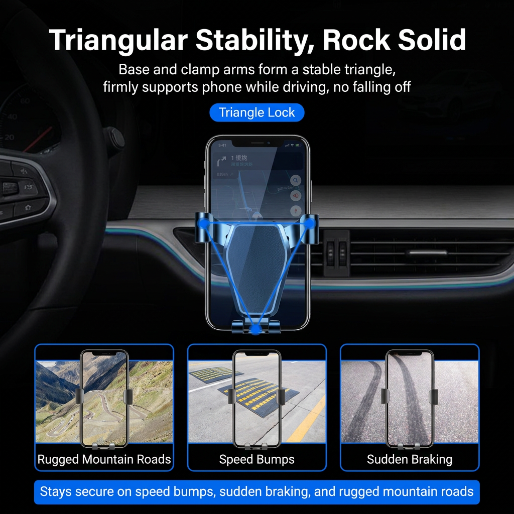 2-Piece Winter Car Safety & Comfort Driving Set with Car Air Vent Gravity Phone Holder and Warm Five-Finger Touchscreen Gloves – One Hand Auto Grip, Triangle Stability & Gravity Locking, All-Season Esports Conductive Touchscreen Gloves Kemu |Fashion Home Kitchen Beauty