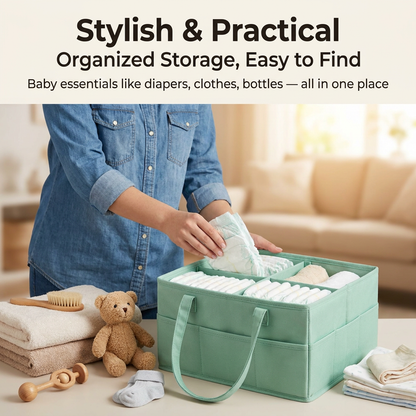 White Large Capacity Plush Baby Diaper Caddy Storage Tote, Foldable Nursery Organizer Bag and Mommy Handbag with Muti Pockets, 4 Adjustable Dividers and Teddy Charm for Travel & Home Use (15.3 x 10.6 x 7") Kemu |Fashion Home Kitchen Beauty