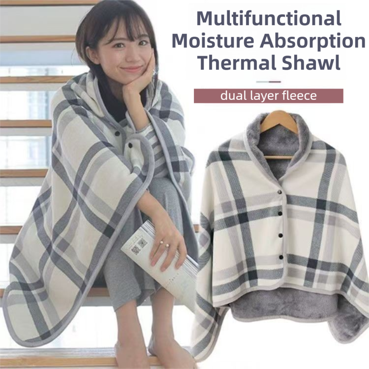 Warm Cozy Study and Office Corner Set with Wearable Dual Layer Fleece Shawl Blanket and Fluffy Plush A5 Lock Diary & Pen Gift Box - Plaid Thermal Nap Wrap and Purple Cute Stationery Kit for Workers and Students Kemu |Fashion Home Kitchen Beauty