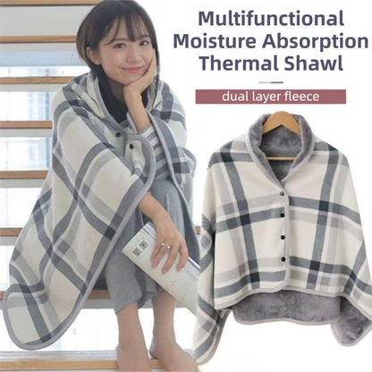 Warm Cozy Study and Office Corner Set with Wearable Dual Layer Fleece Shawl Blanket and Fluffy Plush A5 Lock Diary & Pen Gift Box - Plaid Thermal Nap Wrap and Purple Cute Stationery Kit for Workers and Students Kemu |Fashion Home Kitchen Beauty