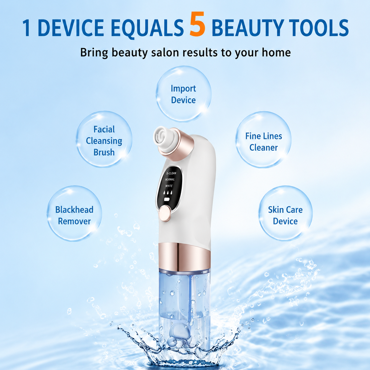 Microbubble Oxygen Hydration Facial Pore Cleanser and Purple Reusable Ice Roller Set with Waste Separation Design, 3 Level Vacumn Suction and 6 Replaceable Heads - Portable Facial Pore Cleaning & Cooling Kit for Home & Travel Skincare