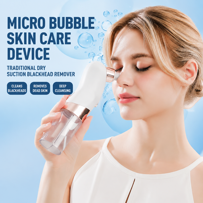 Microbubble Oxygen Hydration Facial Pore Cleanser and Black Silicone Scalp Massage Scrubber Set with Waste Separation Design, 3 Level Vacumn Suction and 6 Replaceable Heads - Full Body Care Routine for Face Pore Cleaning and Scalp Massage