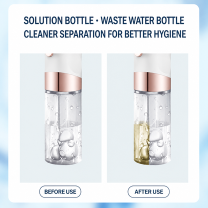 2-in-1 Microbubble Oxygen Hydration Facial Pore Cleaner with Waste Separation Design, 3 Level Suction and 6 Replaceable Heads - Vacumn Pore Cleanser and Microbubble Oxygen Hydration Device for Home & Travel Skincare