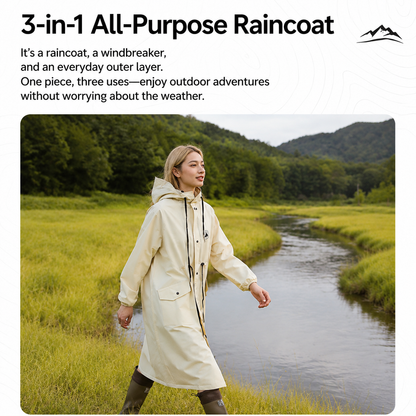 Green Full-Cover Hooded EVA Raincoat, Long Trench Coat Waterproof Windproof Rain Poncho with Adjustable Waist & Collar Drawstring, Extended Clear Brim and Covered Pockets for Dailywear Cycling Hiking Camping Use, M Size Kemu |Fashion Home Kitchen Beauty