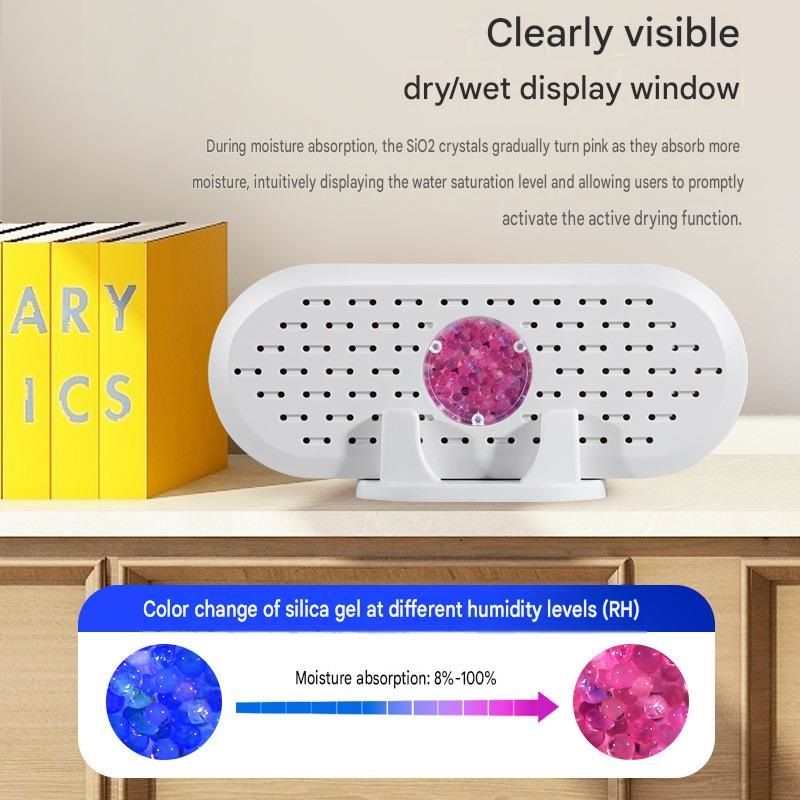 Mini Rechargeable Dehumidifier for Wardrobes, Closets and Shoe Cabinets, Reusable Moisture Absorber with Colour Indicator, Compact Anti-Mould Humidity Control Device Kemu |Fashion Home Kitchen Beauty